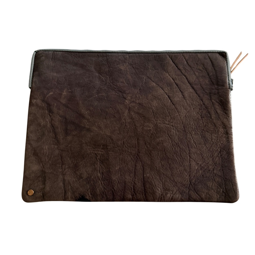 Rustico Leather Laptop Sleeve Case Brown Padded Wool Lining 13-14 inch Tech Bag